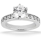 14K White Gold Round Cut Diamond Promise Engagement Ring (0.80ct.tw, HI Color, SI2-3 Clarity)