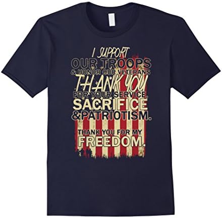 Men's I Support Our Troops TShirt Medium Navy