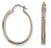 10K White Gold Diamond Hoop Earrings