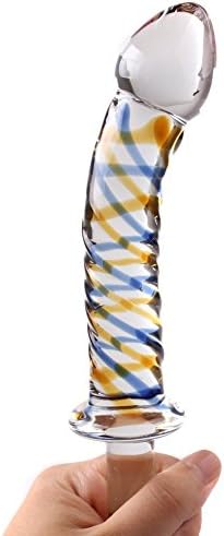 EUBUY Transparent Wand Crystal Glass Anal Plug Adult G-spot Stimulate Personal Massager Butt Plug Masturbation Toys For Women And Men