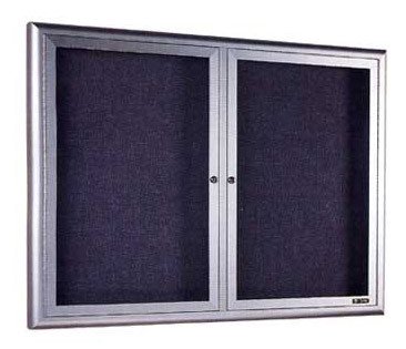 Claridge Classic Series Cabinet Bulletin Board with Radius Frame