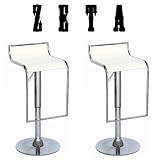 Zeta Contemporary Adjustable Leather Bar Stool White (Set of 2) 41G2DVjoGDL. SL160 Zeta Contemporary Adjustable Leather Bar Stool White (Set of 2)