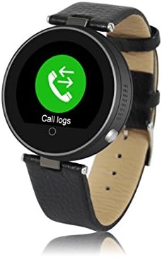 Iskil S365 1.22inch Round Shape touch Screen Bluetooth Smart Watch/Wrist for Iphone and Android-Anti Lost, Pedometer, Sleep Monitor, Sedentary (Black)