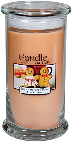 The Candle Factory Large 15-ounce Jar WoodWick Crackling Candle, Gingerbread