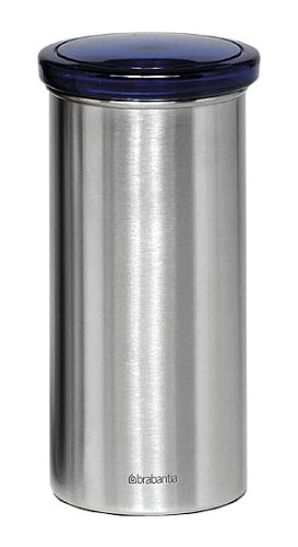 Brabantia Edelstahl Vorratsdose 362125 mit Lift blau für Tee- und Kaffeepads