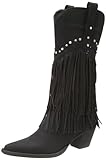 Roper Women's Fringe and Stud Western Boot,Black,8 M US