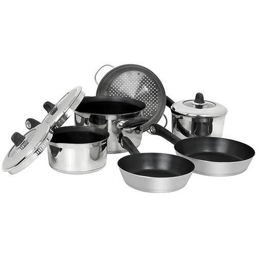"Revere Convenience 8-Piece Stainless-Steel Cookware Set, Plus Bonus Steamer Insert" "Revere Convenience 8-Piece Stainless-Steel Cookware Set, Plus Bonus Steamer Insert"