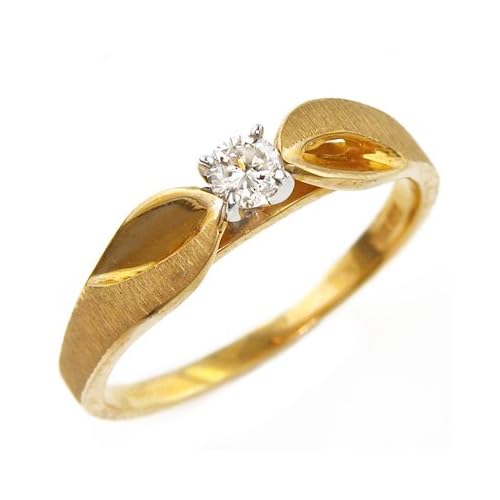 anillo de diamante del corte redondo 10K