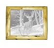 Decorative Log Framed Mirror Wall Decor With Deer Etched Mirror - Deer Decor - Unique Deer Gift Ideas - Ready To Hang - 20" x 24"