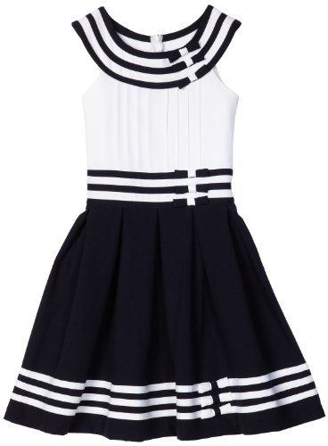 Bonnie Jean Girls 7-16 Nautical Dress with Tucked Bodice