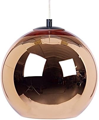 PetrelKing Tom Dixon Style Copper Mirror Ball Pendant Lamp Chandelier Ceiling Light (Diameter 14'')
