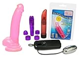Basix 9 Suction Cup Dong Pink Bundle - Adult Toy Sex Kit