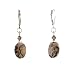 Earrings - E342 - Genuine Leopard Skin Jasper Gemstone and Swarovski (tm) Crystal Beads ~ Oval