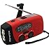 iRonsnow IS-088 Dynamo Emergency Solar Hand Crank Self Powered AM/FM/NOAA Weather Radio, LED Flashlight, Smart Phone Charger Power Bank with Cables(Red)