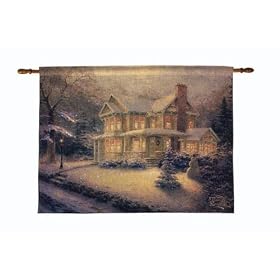 Thomas Kinkade Wall Tapestry/Christmas Home Decor
