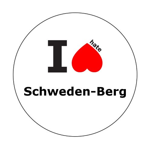 I hate Schweden-Berg Aufkleber - 6cm