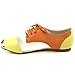 BUMPER JOLIE06 Women's Round Toe lace Up Metallic Toe Mesh Two Tone Flat Oxfords
