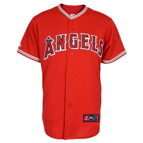 MLB Men's Los Angeles Angels Of Anaheim Kendry Morales Scarlet Alternate Short Sleeve 6 Button Synthetic Replica Baseball Jersey Spring 2012  (Scarlet, Large)