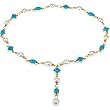 18K Yellow Gold Paspaley South Sea Cultured Pearl and Turquoise Necklace