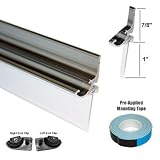 Chrome Framed Shower Door Replacement Drip Rail with Vinyl Sweep - 35 Long