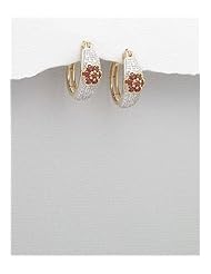Flower Gem Stones Earrings In 92.5 Sterling Silver