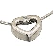 Platinum Diminutive Heart Diamond Pendant Necklace