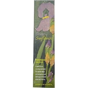 Iris' and Sunflower Paintings Birthday and Event Calendar