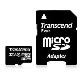 Transcend 32 GB Class 4 microSDHC Flash Memory Card TS32GUSDHC4