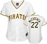 MLB Women's Pittsburgh Pirates Andrew Mccutchen White Home Short Sleeve 5 Button Synthetic Replica Baseball Jersey Spring 2012  (White, XX-Large)