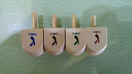 Jerusalem Dreidel Wood Dreidels Medium Sized With English translation in Bulk Pack of 100 Pieces in Zippered Bag