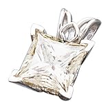 14K White Gold Moissanite Pendant