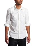 WRANGLER BLUE BELL Men's Brian Western Shirt, Off White, Medium