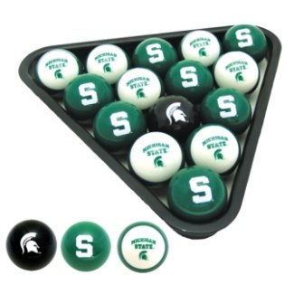Michigan State Spartans Logo Billiard Pool Ball Set