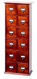 Leslie Dame Library Card File Compact Disk Cabinet Walnut CD-144W