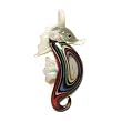 Sea Swirl Seahorse Glass Foil Pendant with Organza Choker