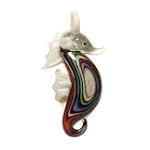 Sea Swirl Seahorse Glass Foil Pendant with Organza Choker