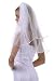 Wedding Bridal Double Layer Elbow Length 25 Veil Satin Ribbon Edge Headpiece