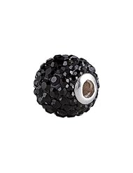 SilveRado(tm) BM003-0 Bling Focal Razzle Dazzle Black Bead / Charm