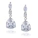 Sterling Silver Cubic Zirconia Pear-Shaped Drop Earrings by Cheline
