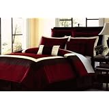 12 PC. CLASSIC SUPER BED IN A BAG COMFORTER SET W  MATCHING PILLOWS KING BURGUNDY by 