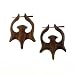 SOLOR - Organic Hand Carved Sono Wood Earrings with Wood Post - From Indonesia - Sold as a Pair - 30mm x 40mm