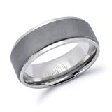 Men's Matte Finish Titanium Wedding Band Ring