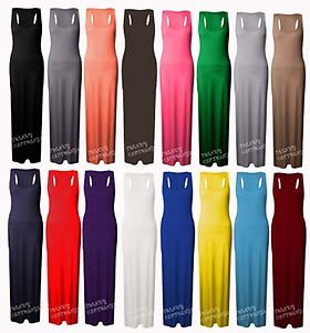 Trendy-Clothings Women's Racer back Sleeveless Maxi Dress