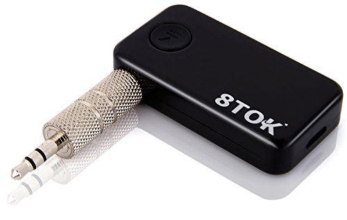 8tok® Mini Wireless Bluetooth 3.0 Audio Music Streaming Receiver Adapter with 3.5 mm Stereo Output and Hands Free Calling for Car