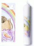 Produkt-Bild: Taufkerze Arche Noah, Taube, Regenbogen, 265x50 mm