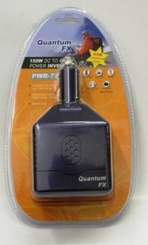 QuantumFx PWR72 150W Continuous 300W Peak Power Inverter with USB/Additional Cigarette Lighter Connection