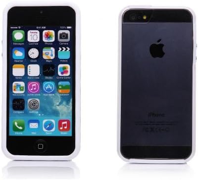 Mobile 7 Iphone 5/5S Soft Edge + Hard Cover Hybrid Case [WHITE]- Retail Packaging