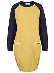 Knee Length Colorblocking Two-Toned Fall Winter Polyester/Spandex Long Sleeves Raglan Sleeves Tunic/Mini Dress 