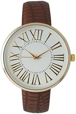 Olivia Pratt Women's Elegant Croc Embossed Watch - Brown