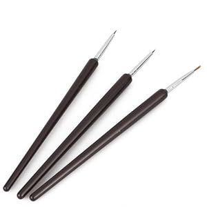 KIT 3 PENNELLI FINI PER NAIL ART UNGHIE RICOSTRUZIONE